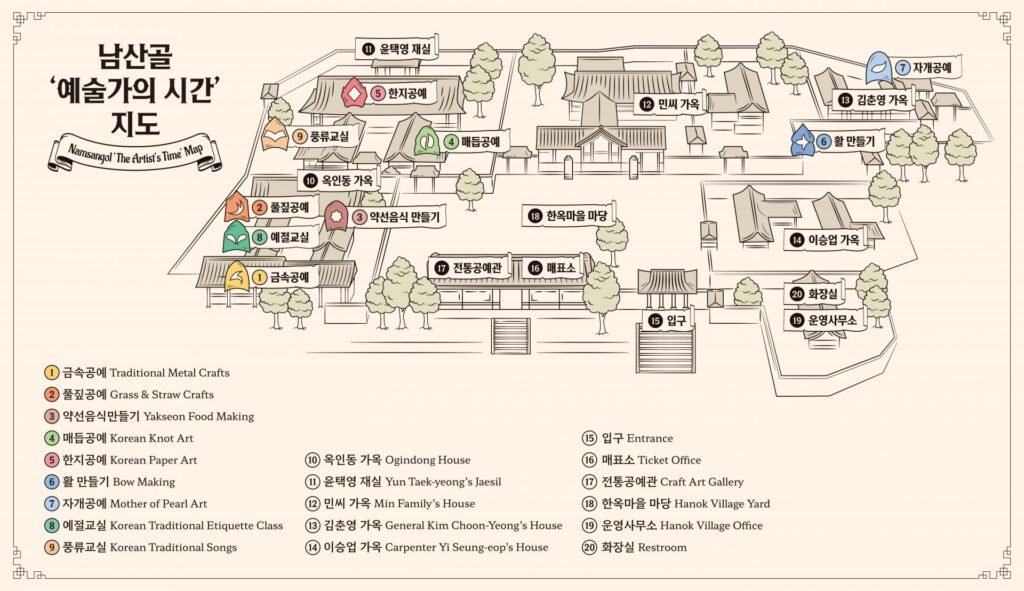 Namsangol Hanok Village's Traditional Experience Map