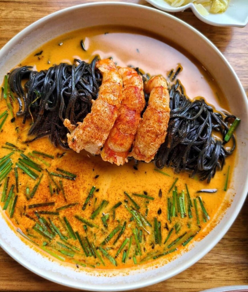  Red Shrimp and Squid Ink Capellini at Egg & Flour