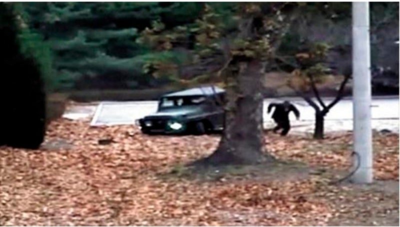 The scene of Oh Chong-song defecting by driving a vehicle into the JSA in 2017.