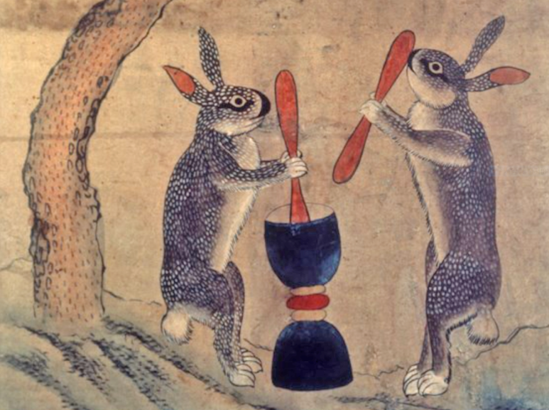 Minhwa- Togudo(A Rabbit Pounding a Mortar)
