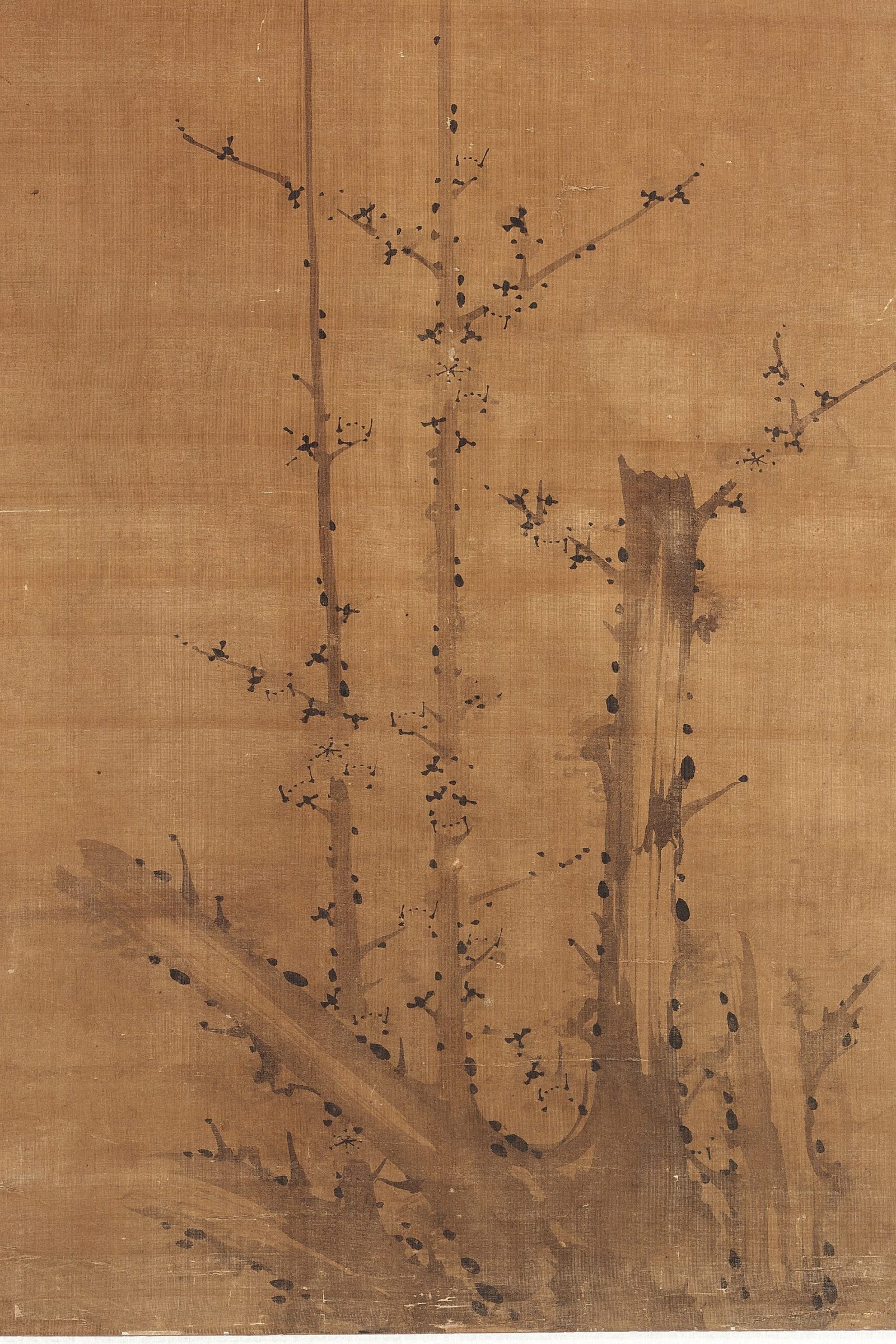 Ink Plum Blossom – Eo Mong-ryong (1566–1617), Ink on silk, National Museum of Korea