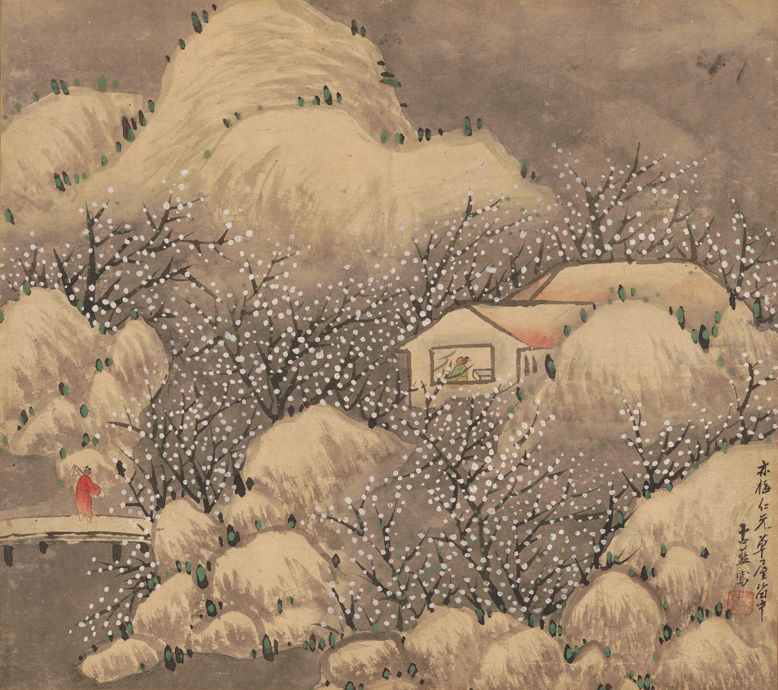 Maehwa(Plum Blossoms) and a Thatched Cottage – Jeon Gi (1825–1854), National Museum of Korea