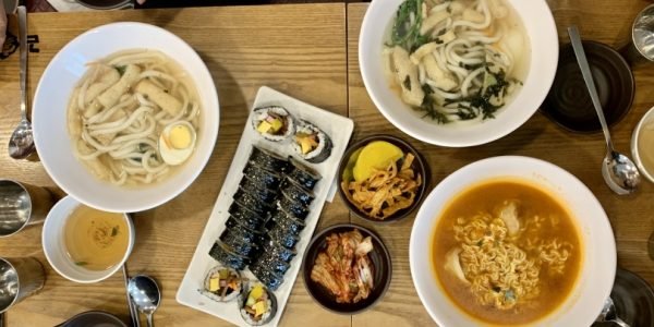 Kimbap, udon, ramen