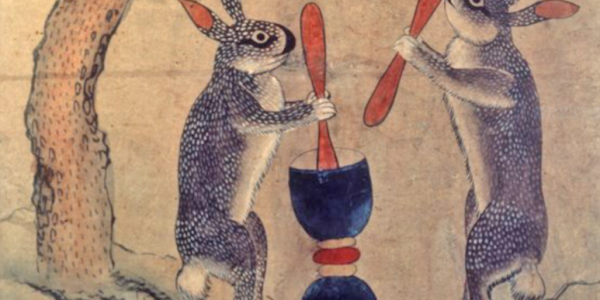 Minhwa- Togudo(A Rabbit Pounding a Mortar)