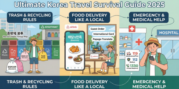 travel essentials-trash-food order-emergency